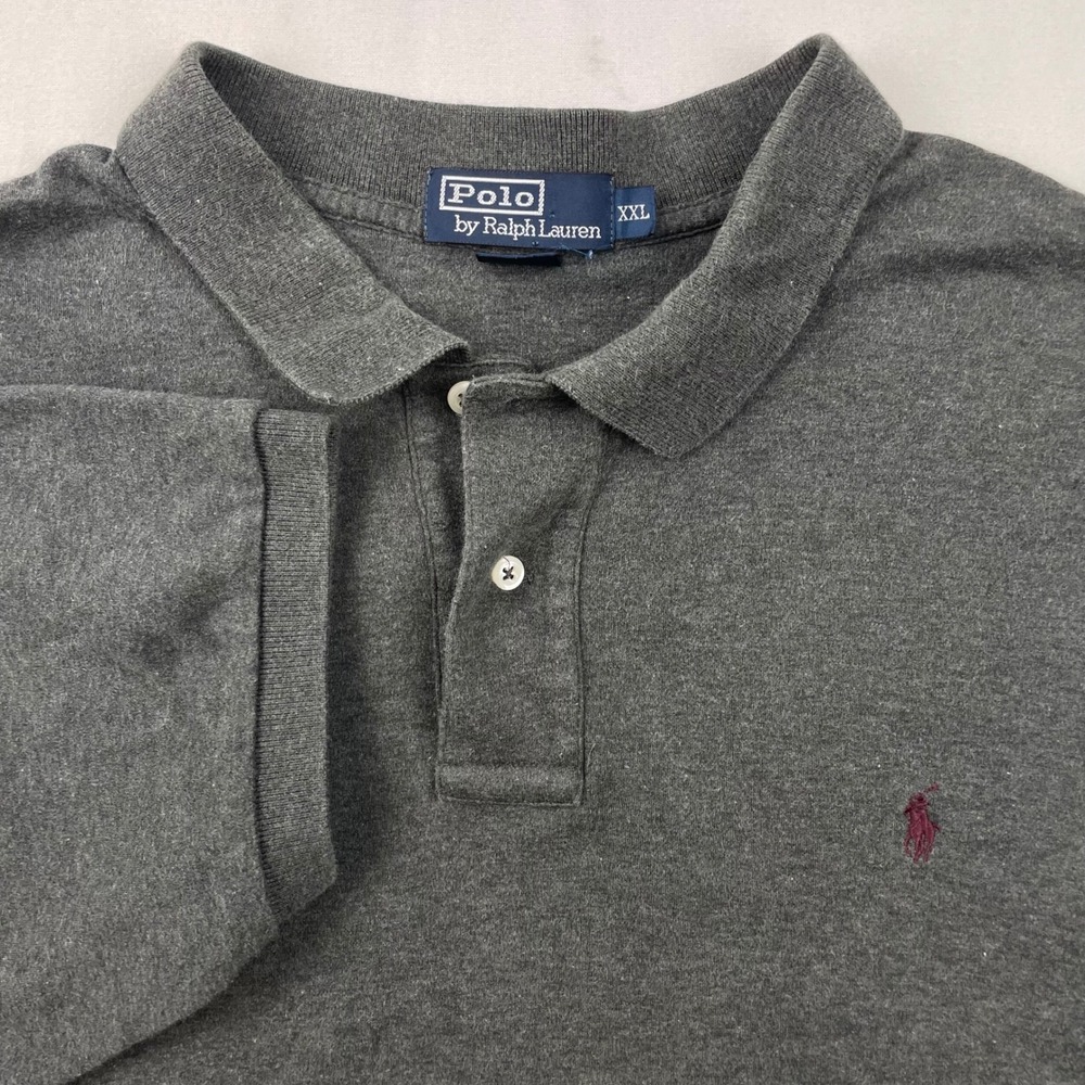 Polo Ralph Lauren Mens XXL Charcoal Gray‎ Short Sleeve Cotton Polo Shirt Gray